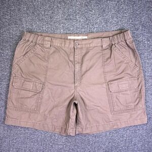 Savane Cargo Shorts Men 44 Tan Yeast Casual Outdoor Elastic Waist Hiking Pockets